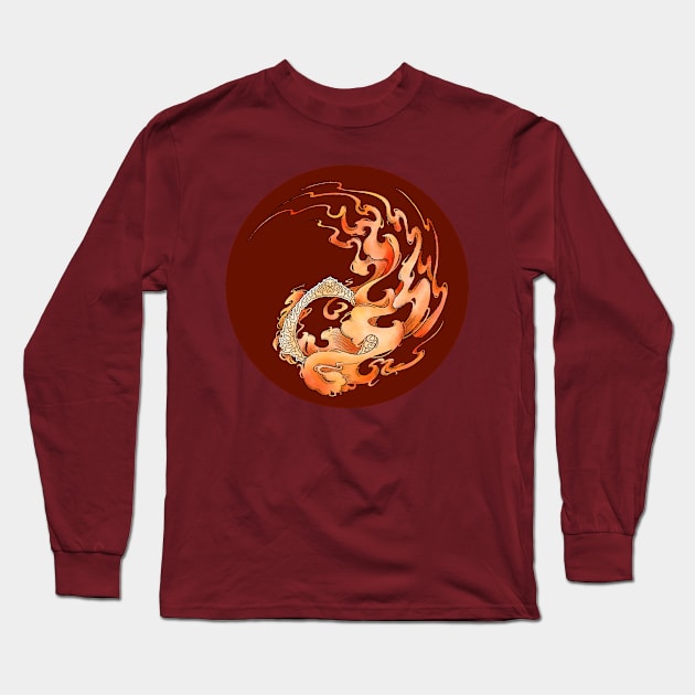 Red Mana Symbol in a Japanese Traditional Style- for fans of Magic the Gathering Long Sleeve T-Shirt by SamInJapan